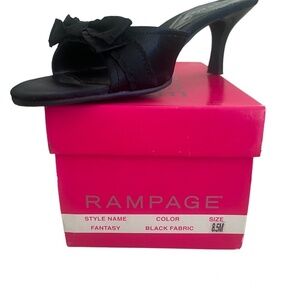 RAMPAGE Fantasy Satin Black Slip-on Heel